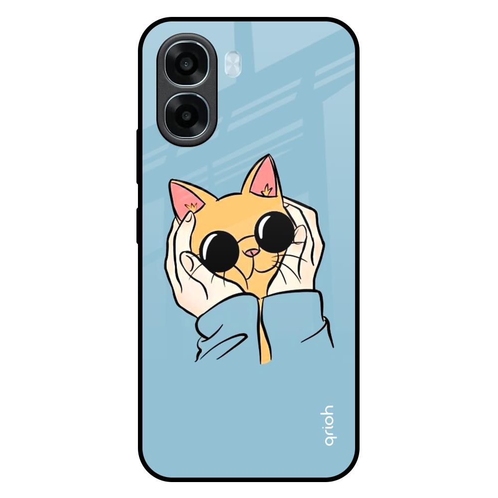 Adorable Cute Kitty Oppo A6x 5G Glass Back Cover Online