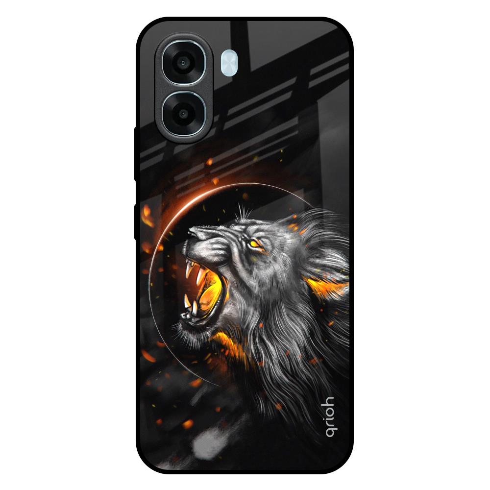 Aggressive Lion Oppo A6x 5G Glass Back Cover Online