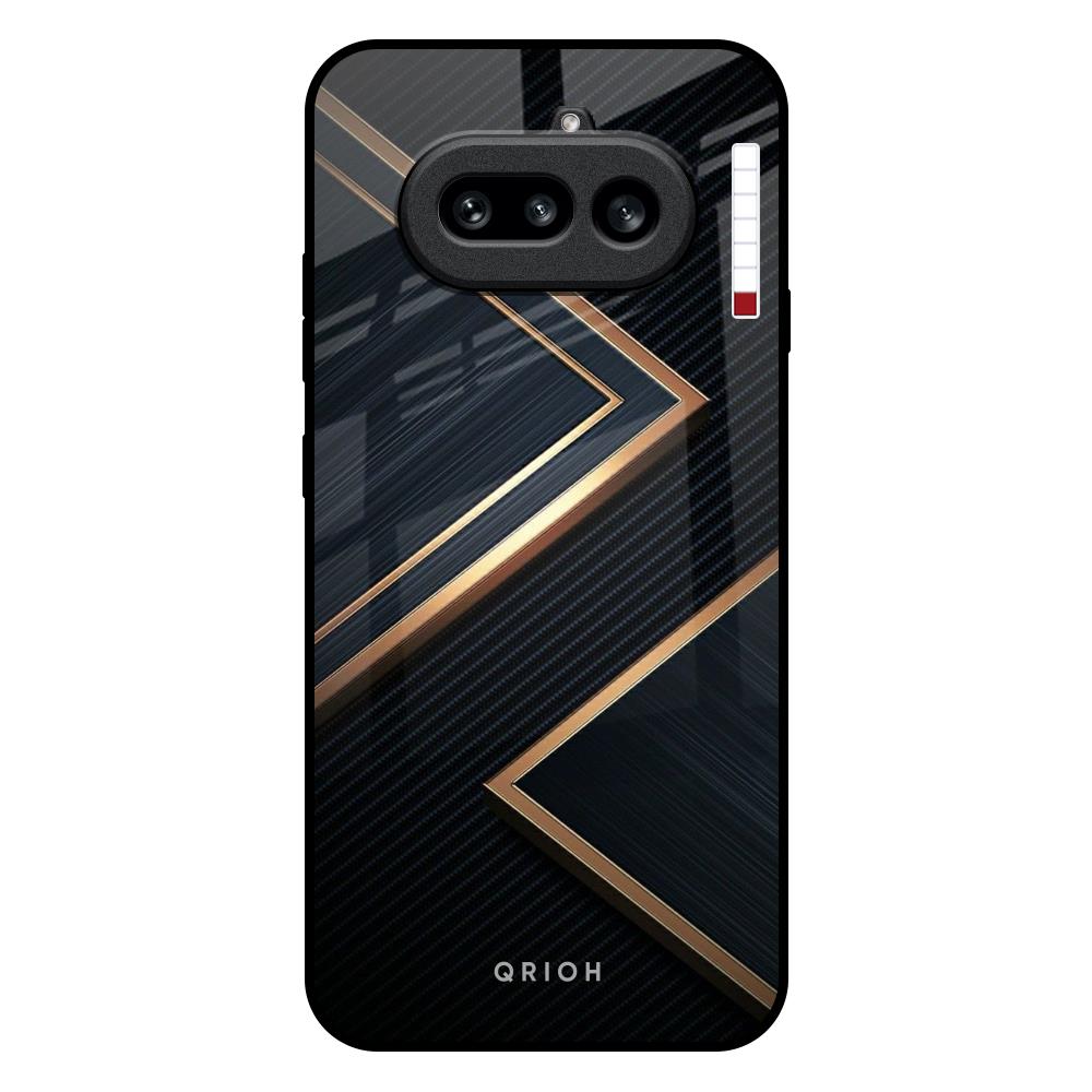Sleek Golden & Navy Nothing Phone 4a 5G Glass Back Cover Online