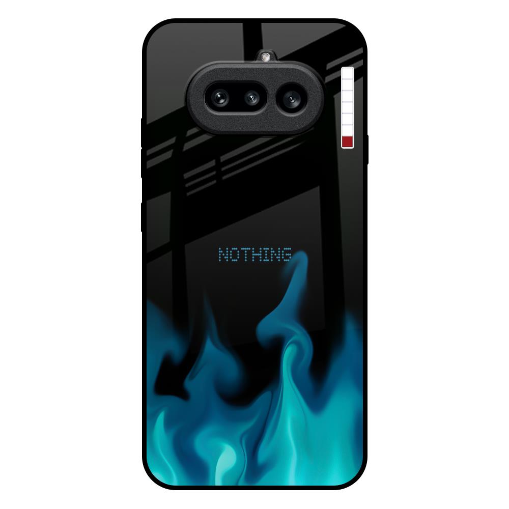 Teal Flames Nothing Phone 4a 5G Glass Back Cover Online