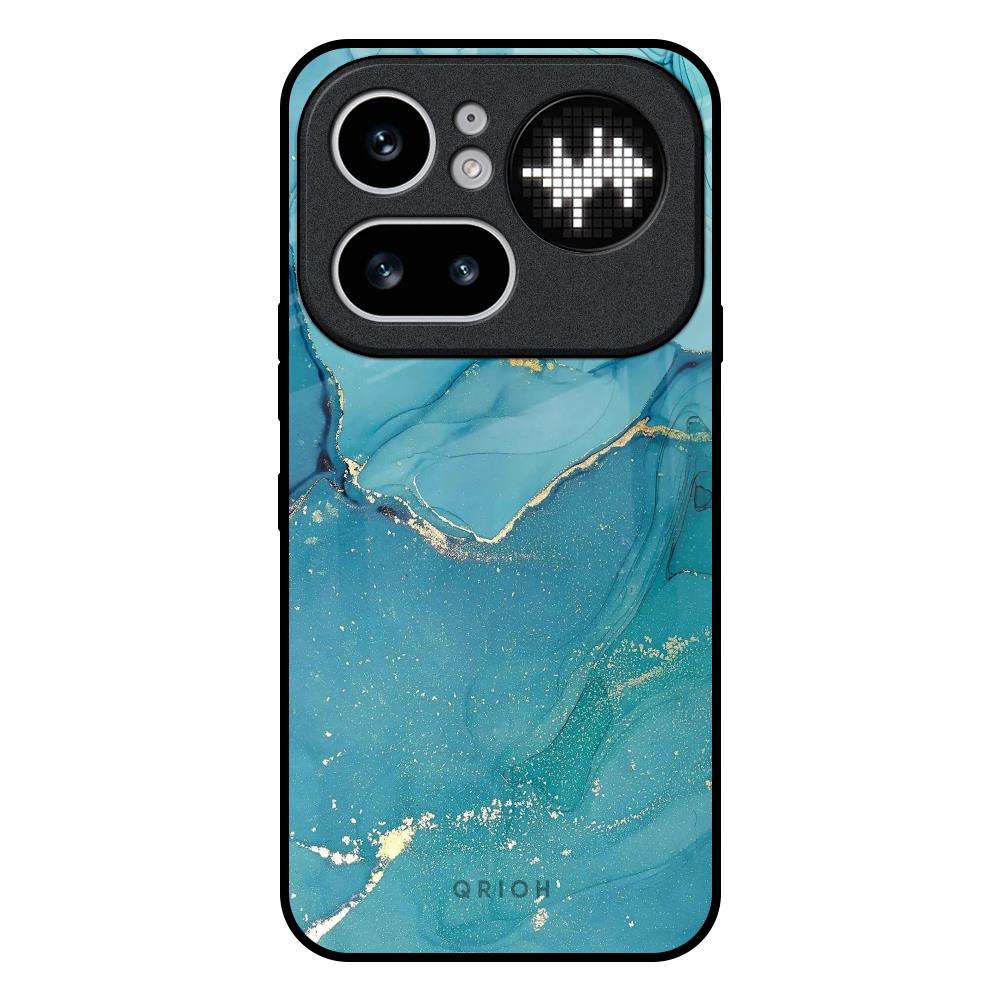 Blue Golden Glitter Nothing Phone 4a Pro 5G Glass Back Cover Online