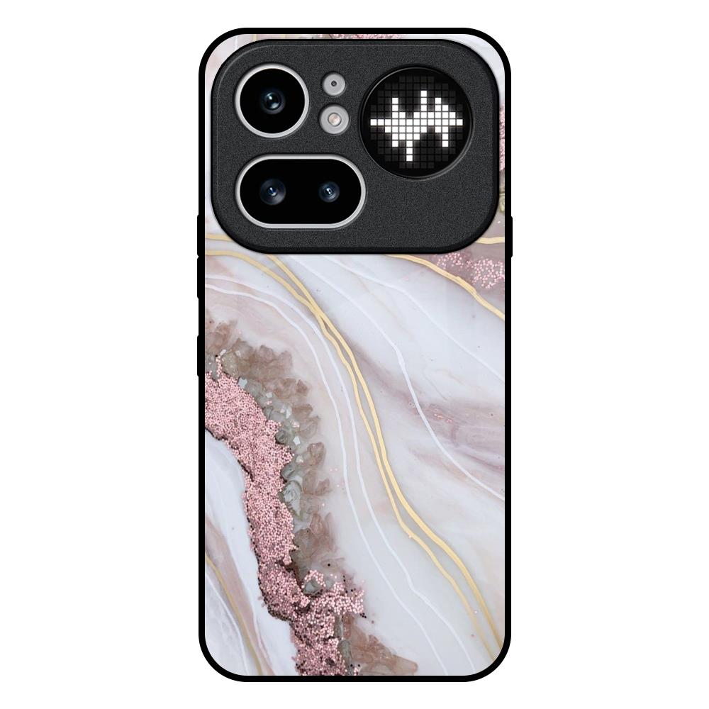 Pink & Gold Gllitter Marble Nothing Phone 4a Pro 5G Glass Back Cover Online