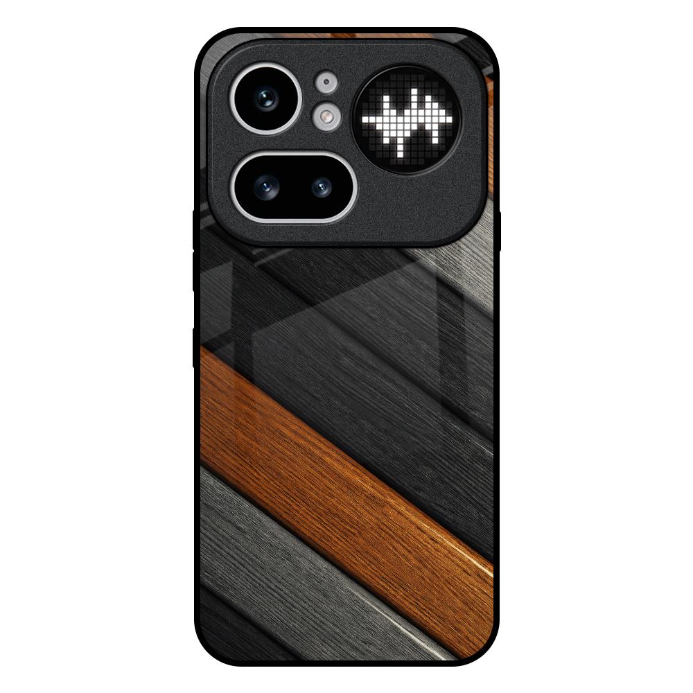 Tri Color Wood Nothing Phone 4a Pro 5G Glass Back Cover Online