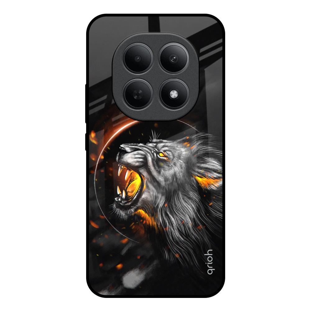 Aggressive Lion Poco M8 5G Glass Back Cover Online