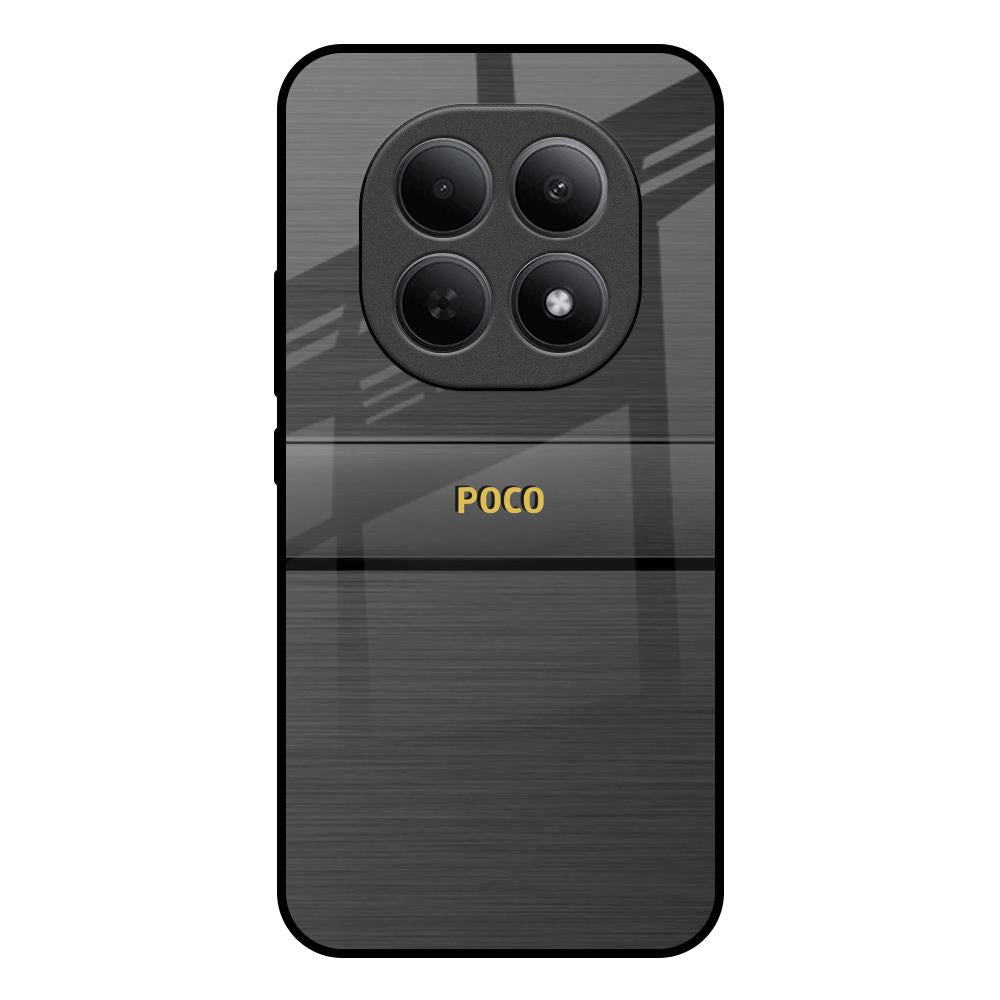 Grey Metallic Glass Poco M8 5G Glass Back Cover Online