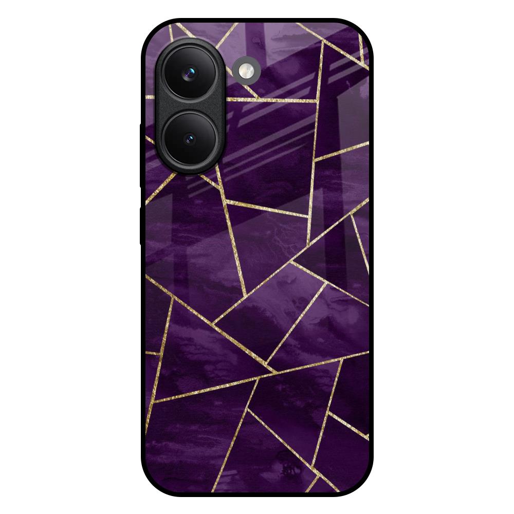 Geometric Purple Poco X8 Pro 5G Glass Back Cover Online