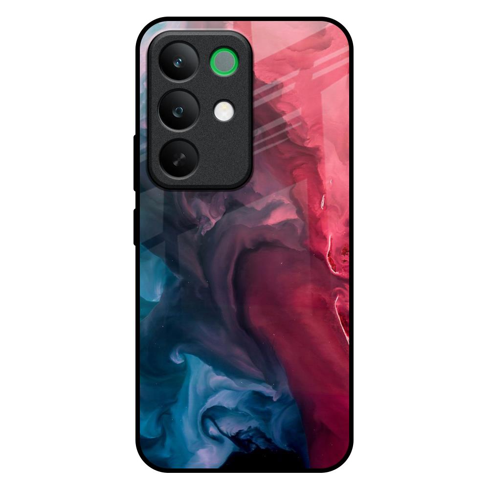 Blue & Red Smoke Realme C85 5G Glass Back Cover Online