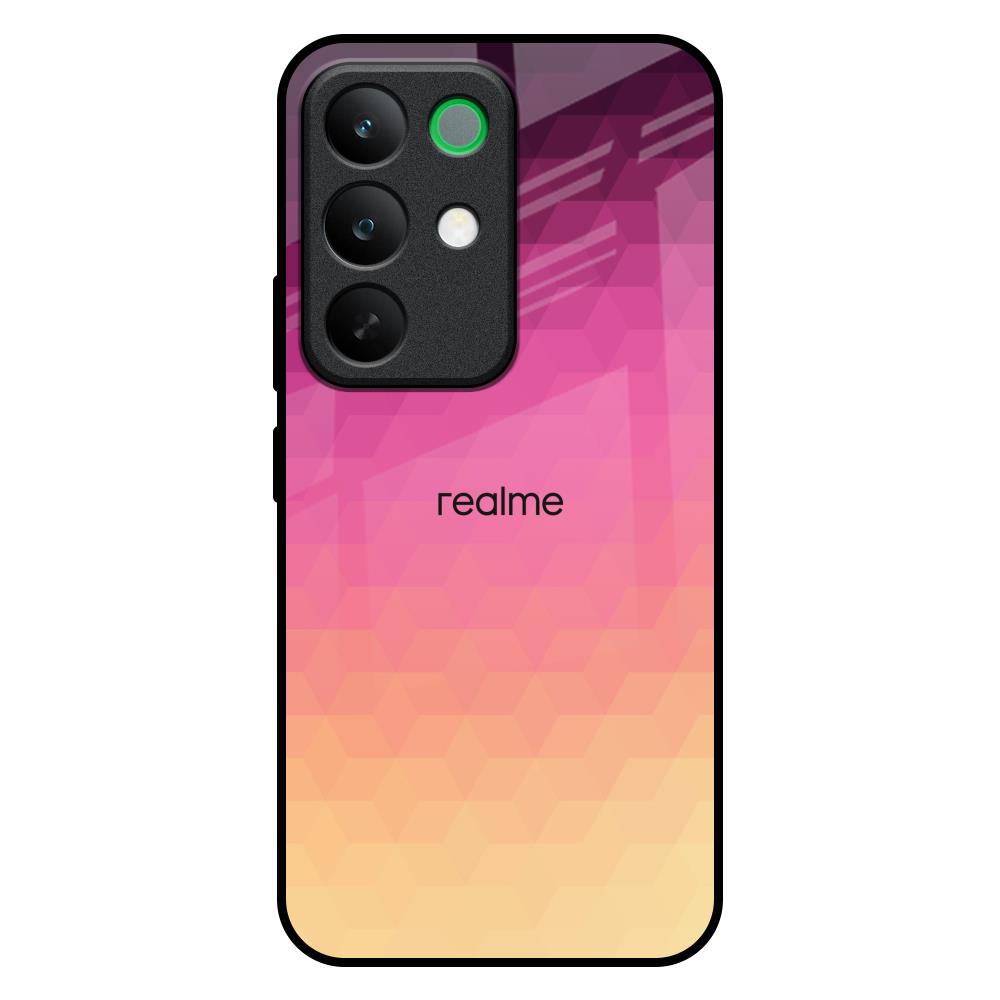 Geometric Pink Diamond Realme C85 5G Glass Back Cover Online