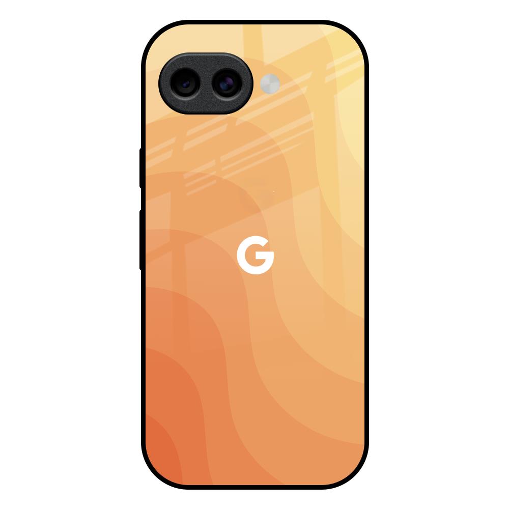 Orange Curve Pattern Google Pixel 10A 5G Glass Back Cover Online