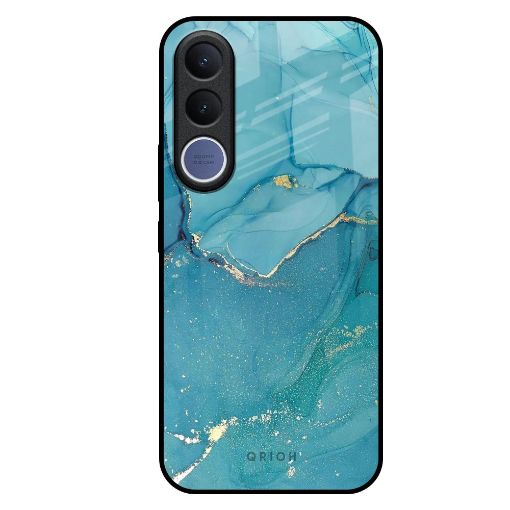 Blue Golden Glitter Vivo V70 FE 5G Glass Back Cover Online