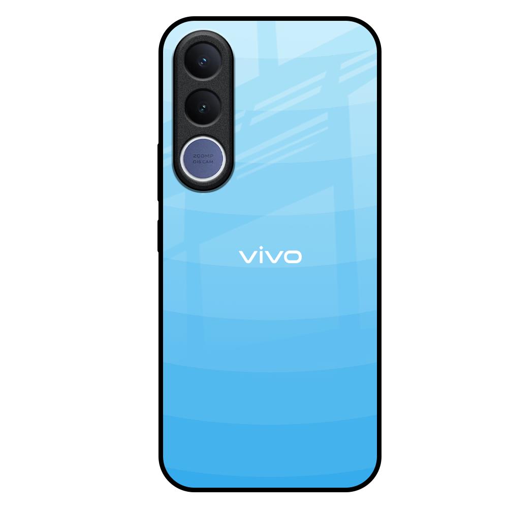 Wavy Blue Pattern Vivo V70 FE 5G Glass Back Cover Online