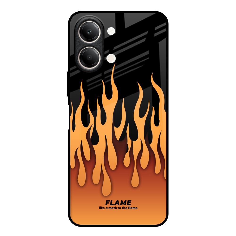 Fire Flame Vivo Y21 5G Glass Back Cover Online