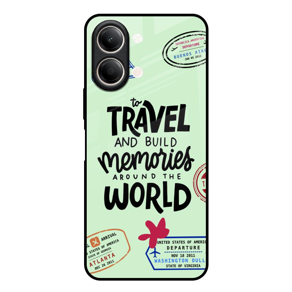 Travel Stamps Vivo Y21 5G Glass Back Cover Online