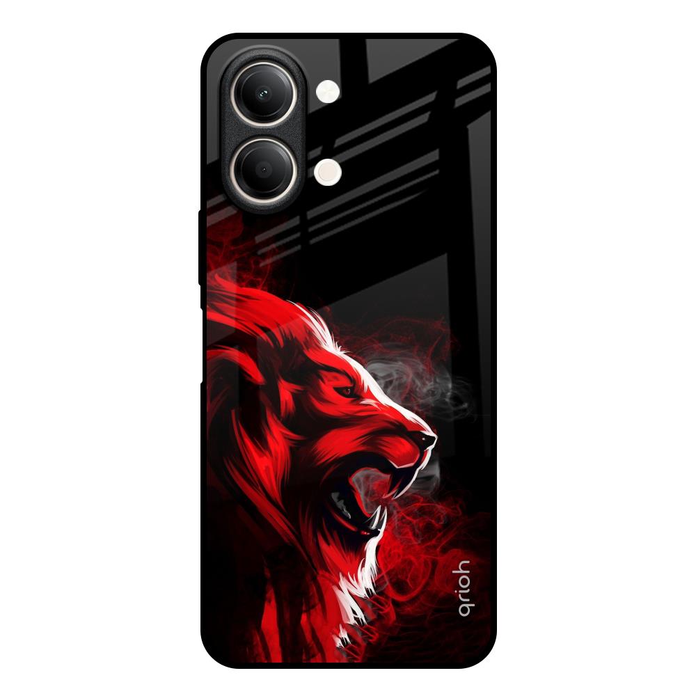 Red Angry Lion Vivo Y21 5G Glass Back Cover Online