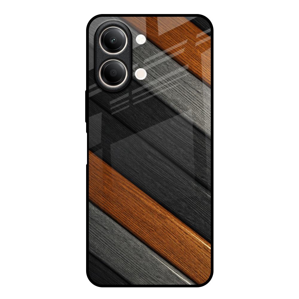 Tri Color Wood Vivo Y21 5G Glass Back Cover Online