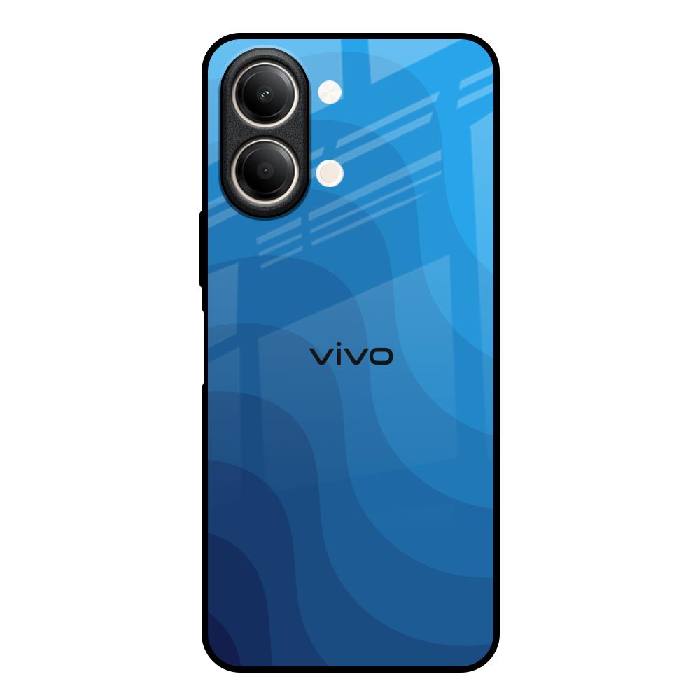 Blue Wave Abstract Vivo Y21 5G Glass Back Cover Online