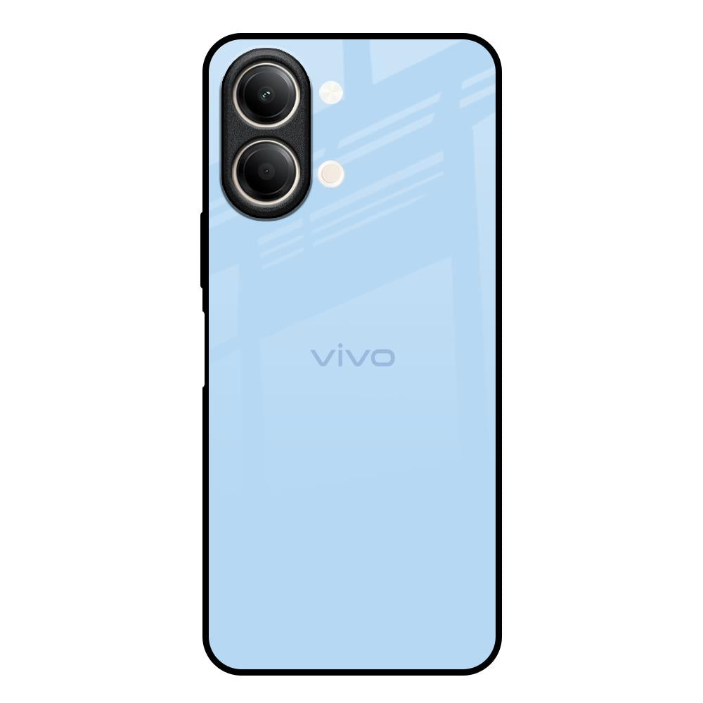 Pastel Sky Blue Vivo Y21 5G Glass Back Cover Online