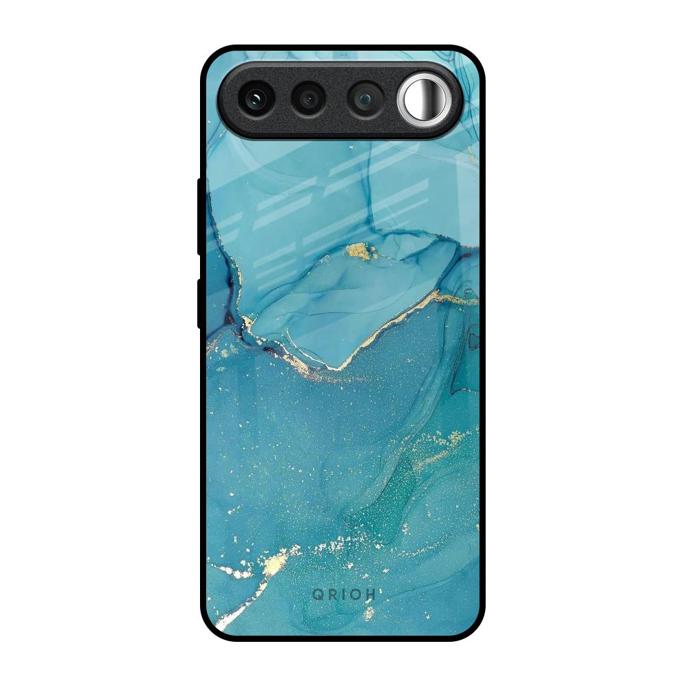Blue Golden Glitter Realme 16 5G Glass Back Cover Online