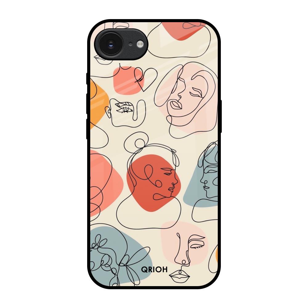 Abstract Faces Apple iPhone 17e Glass Back Cover Online