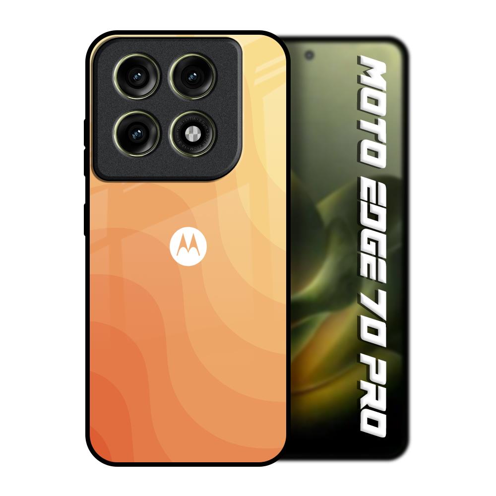Orange Curve Pattern Motorola Edge 70 Pro 5G Glass Back Cover Online