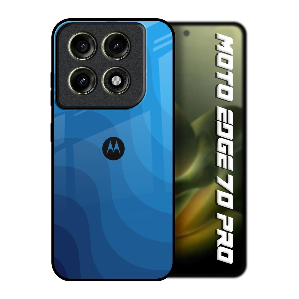 Blue Wave Abstract Motorola Edge 70 Pro 5G Glass Back Cover Online