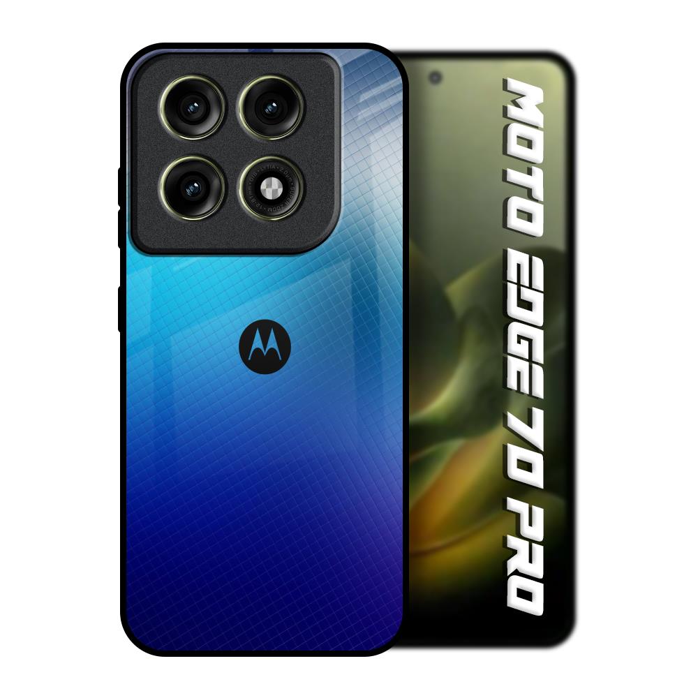 Blue Rhombus Pattern Motorola Edge 70 Pro 5G Glass Back Cover Online