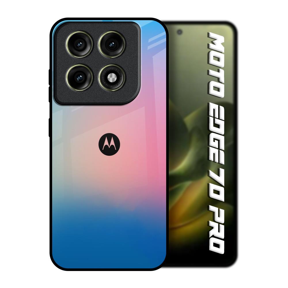 Blue & Pink Ombre Motorola Edge 70 Pro 5G Glass Back Cover Online