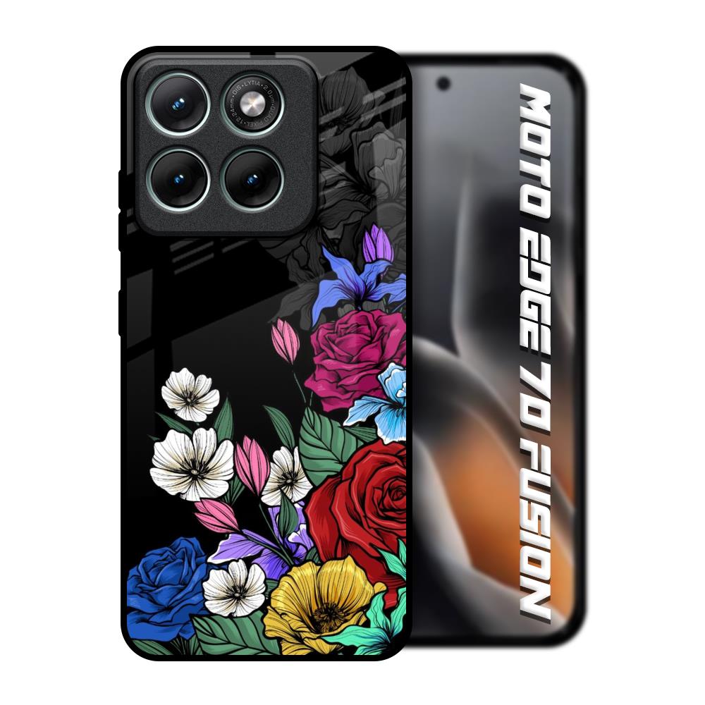 Rose Flower Bunch Art Motorola Edge 70 Fusion 5G Glass Back Cover Online