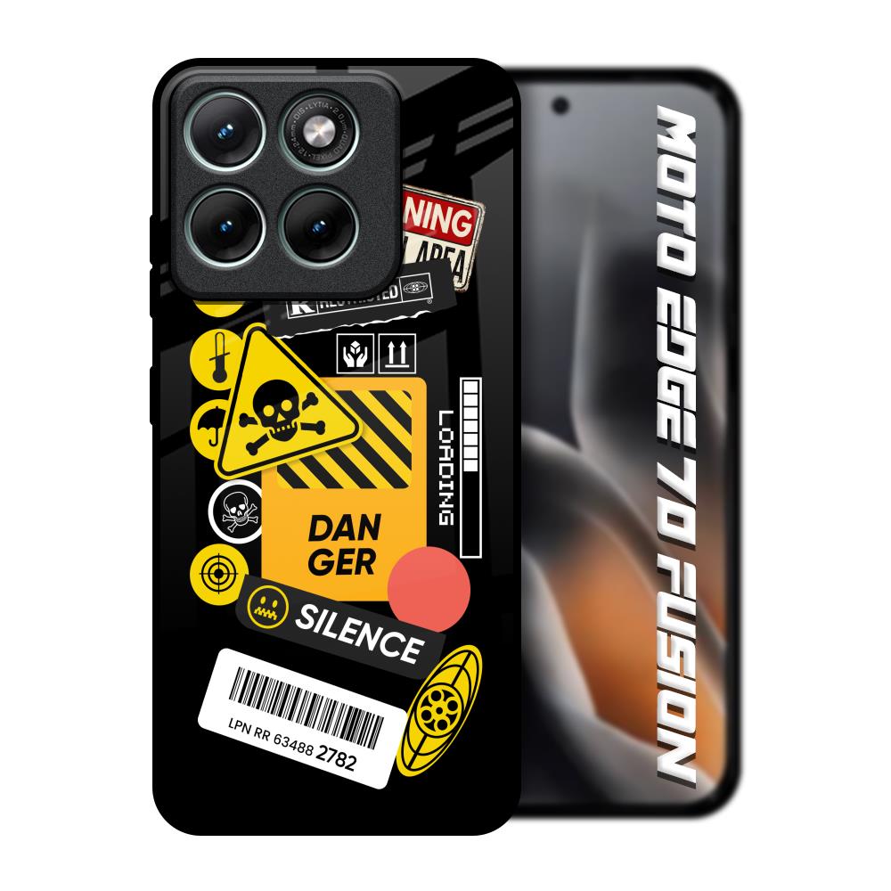 Danger Signs Motorola Edge 70 Fusion 5G Glass Back Cover Online