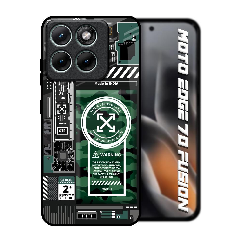 Green Camo Circuit Motorola Edge 70 Fusion 5G Glass Back Cover Online