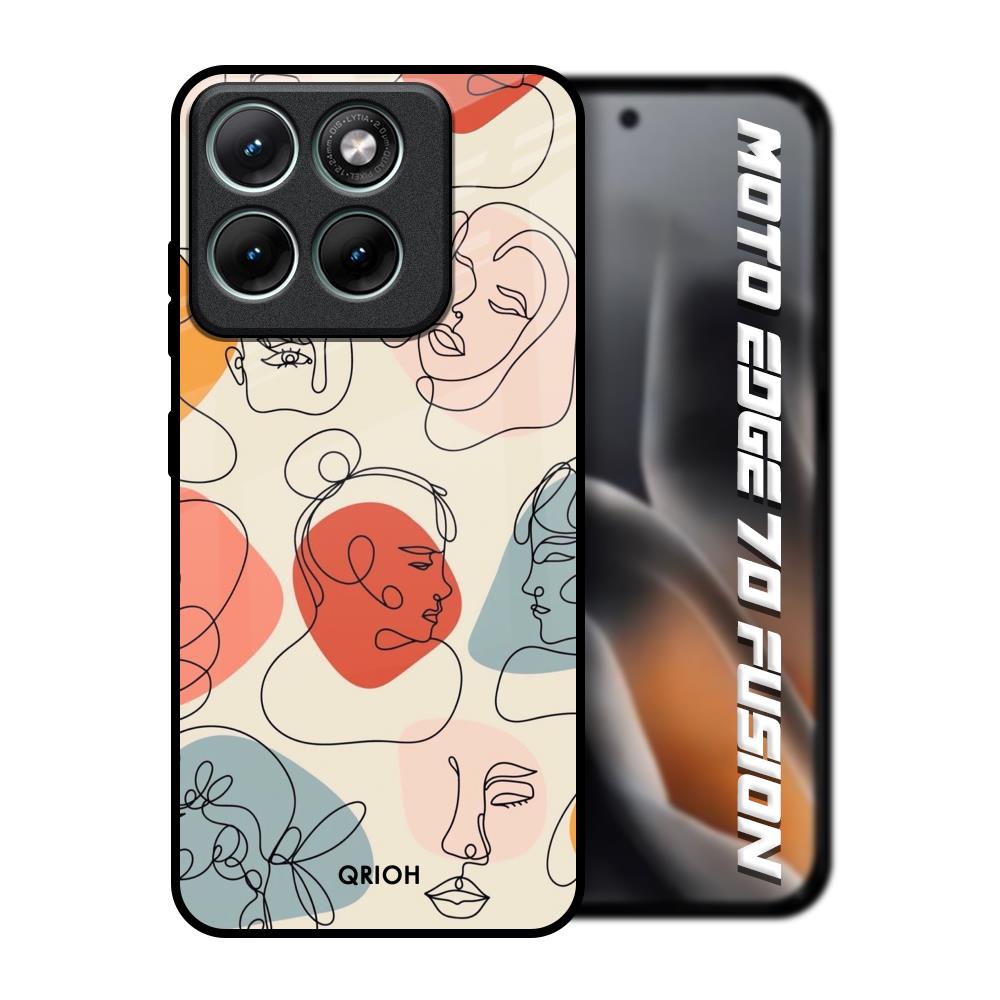 Abstract Faces Motorola Edge 70 Fusion 5G Glass Back Cover Online