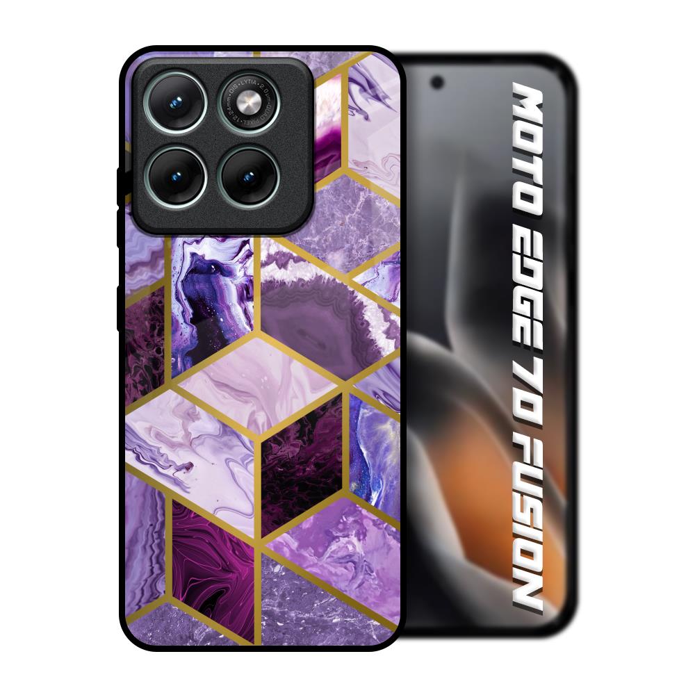 Purple Rhombus Marble Motorola Edge 70 Fusion 5G Glass Back Cover Online