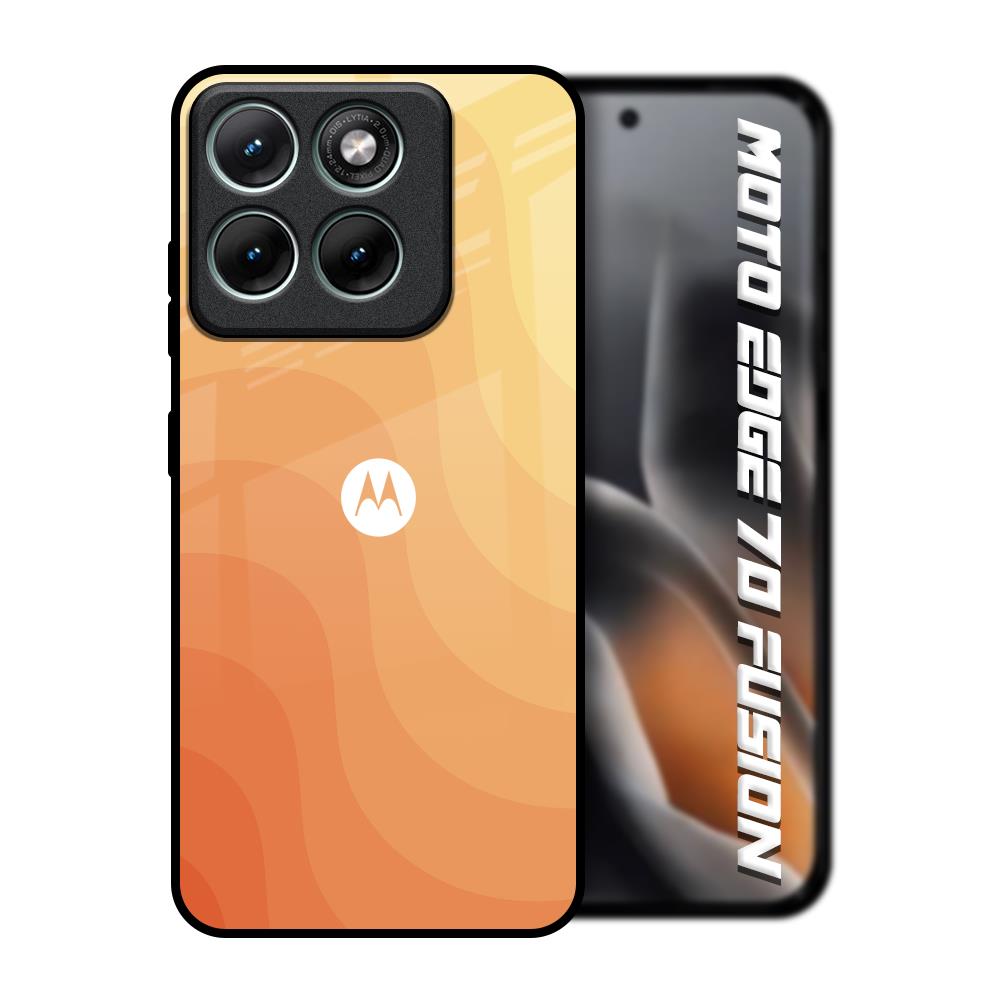 Orange Curve Pattern Motorola Edge 70 Fusion 5G Glass Back Cover Online