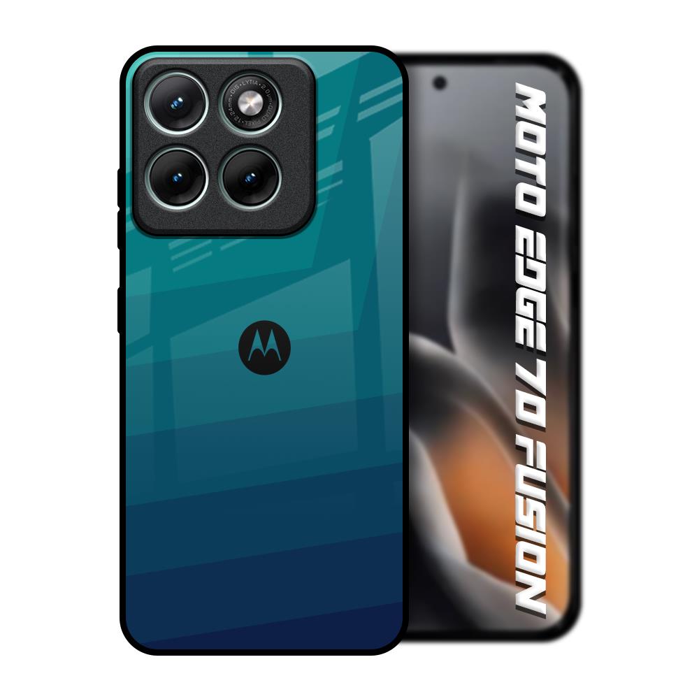 Green Triangle Pattern Motorola Edge 70 Fusion 5G Glass Back Cover Online