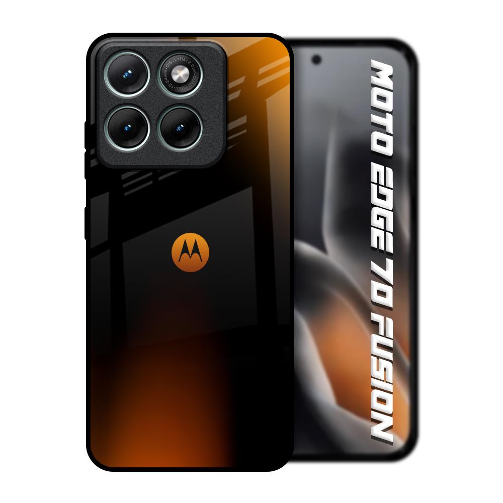 Orange Black Fusion Motorola Edge 70 Fusion 5G Glass Back Cover Online