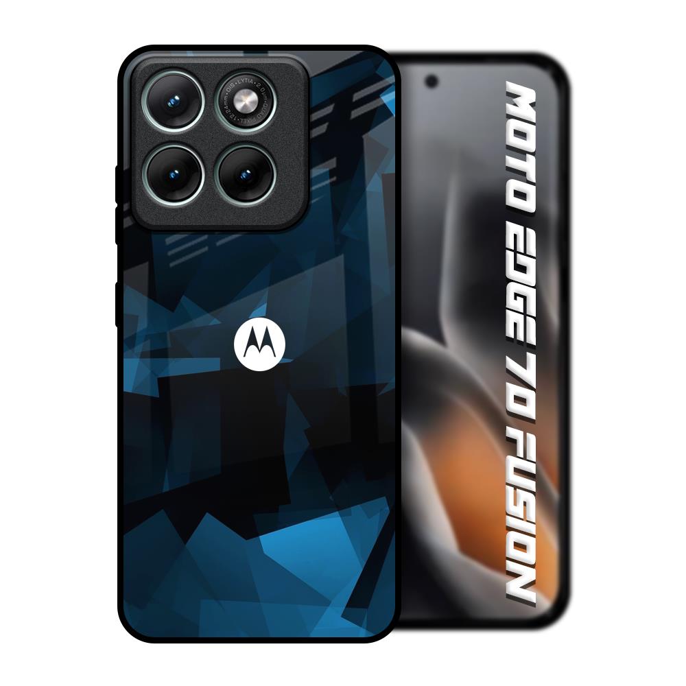 Polygonal Blue Box Motorola Edge 70 Fusion 5G Glass Back Cover Online