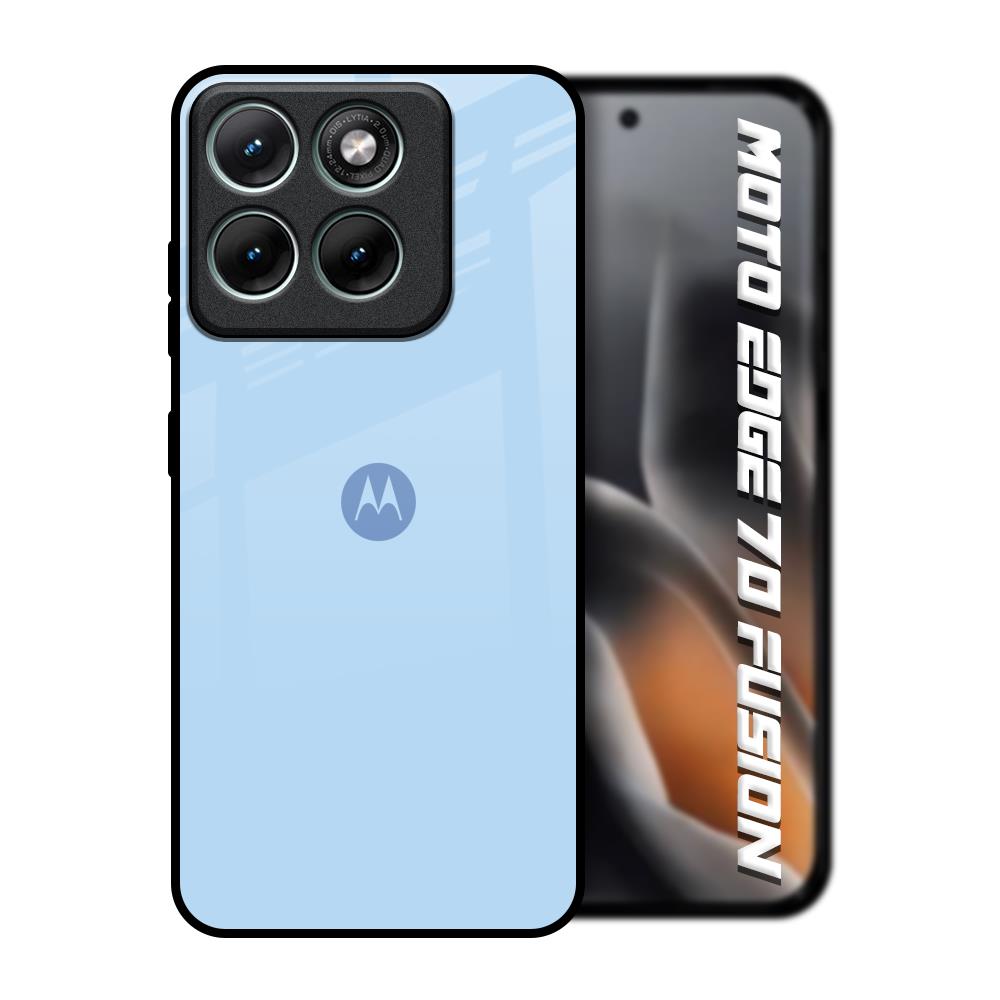 Pastel Sky Blue Motorola Edge 70 Fusion 5G Glass Back Cover Online