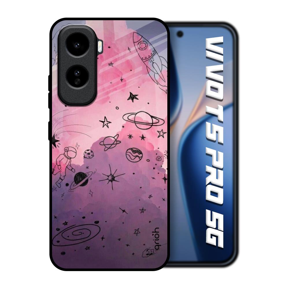 Space Doodles Vivo T5 Pro 5G Glass Back Cover Online