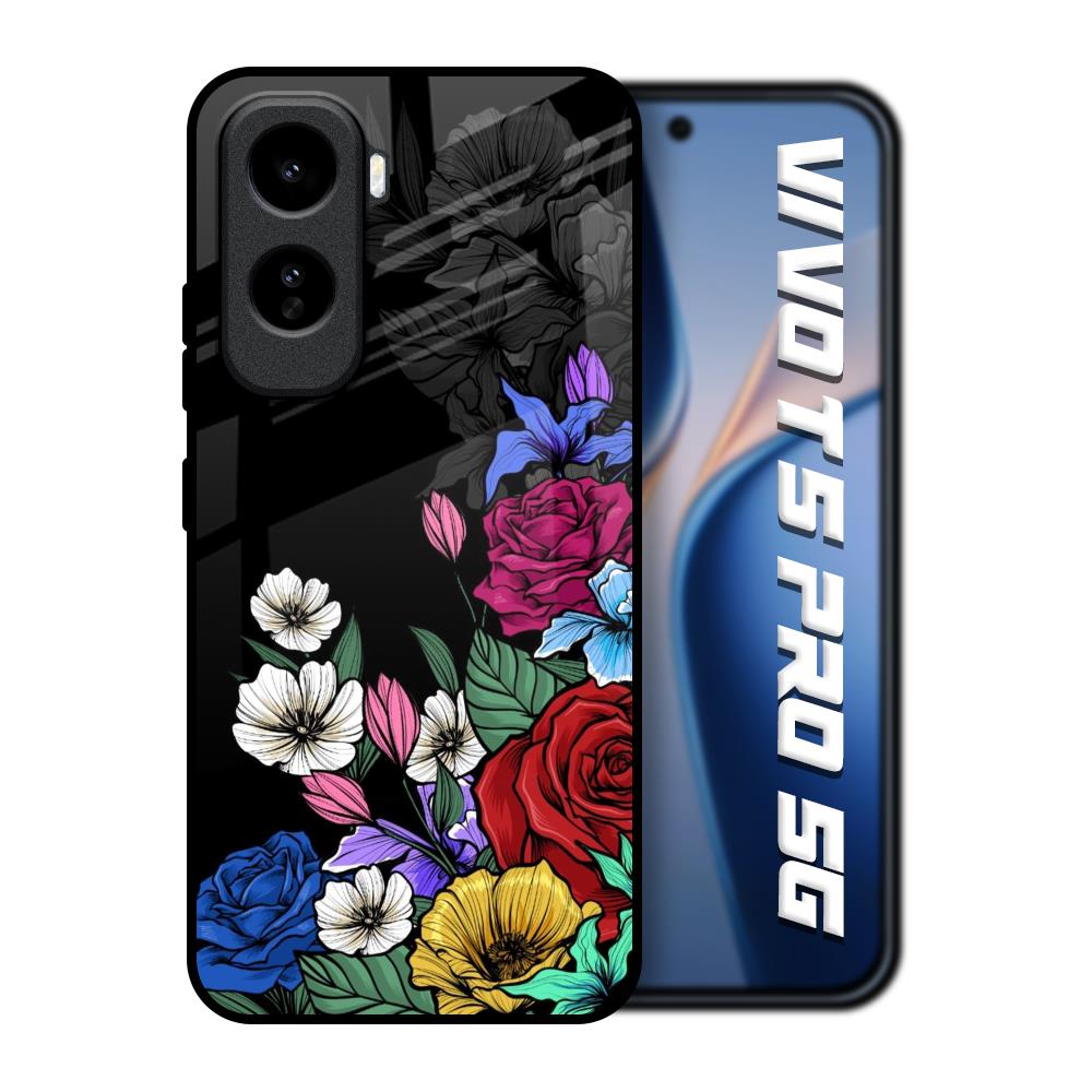 Rose Flower Bunch Art Vivo T5 Pro 5G Glass Back Cover Online