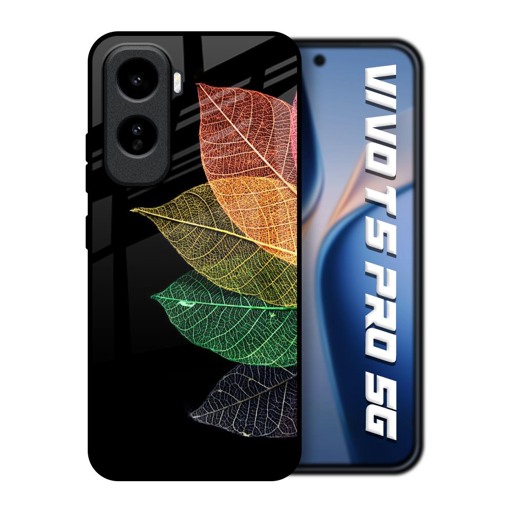 Colorful Leaves Vivo T5 Pro 5G Glass Back Cover Online