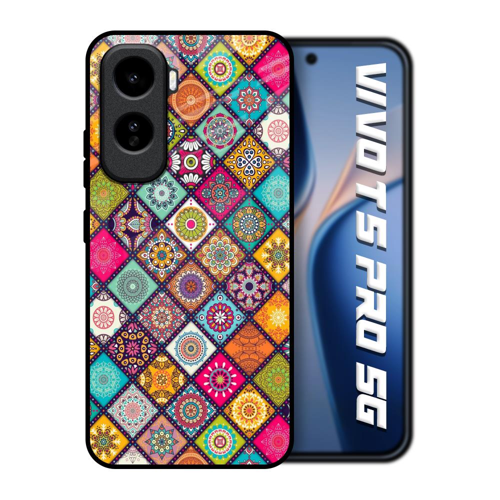 Multicolor Mandala Vivo T5 Pro 5G Glass Back Cover Online