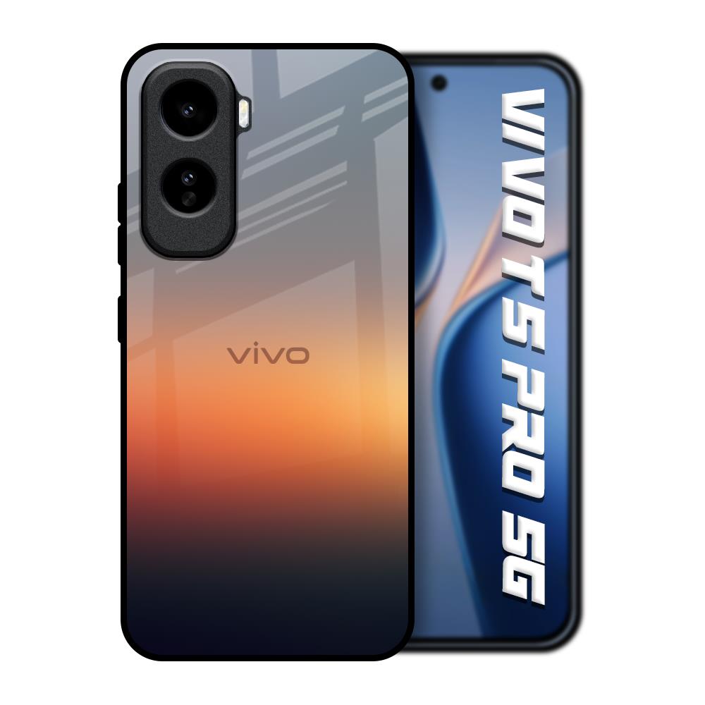 Aesthetic Orange Vivo T5 Pro 5G Glass Back Cover Online