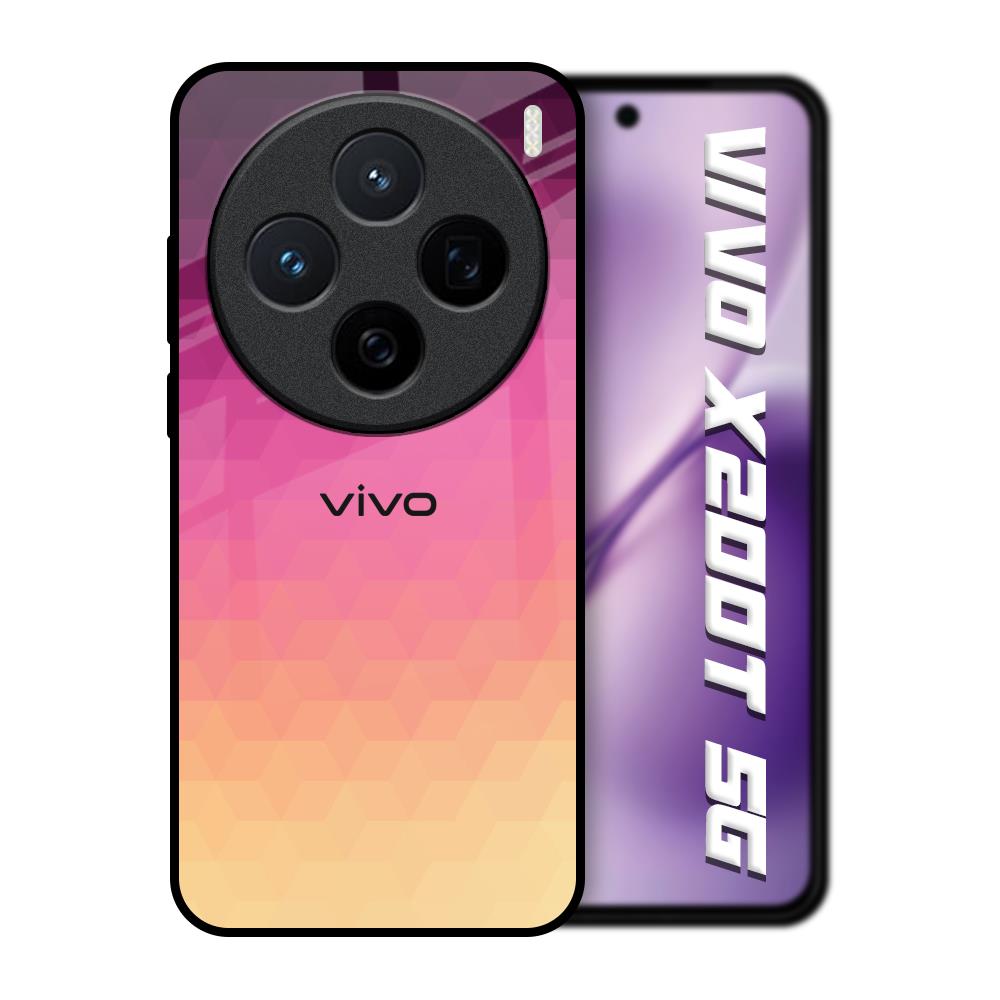 Geometric Pink Diamond Vivo X200T 5G Glass Back Cover Online