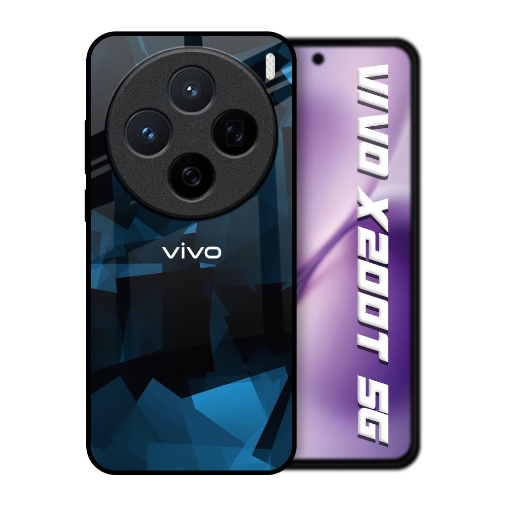 Polygonal Blue Box Vivo X200T 5G Glass Back Cover Online