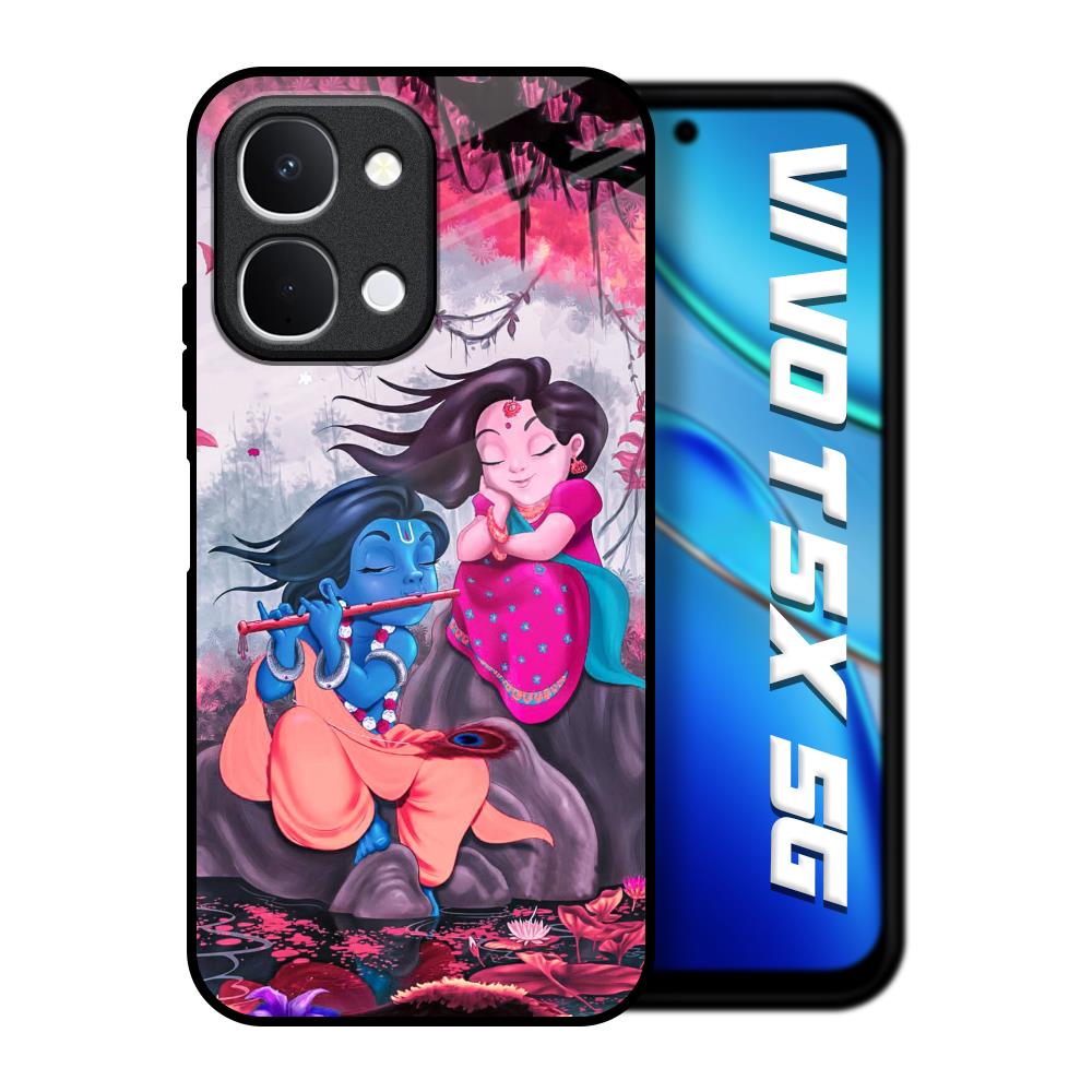 Radha Krishna Art Vivo T5x 5G Glass Back Cover Online