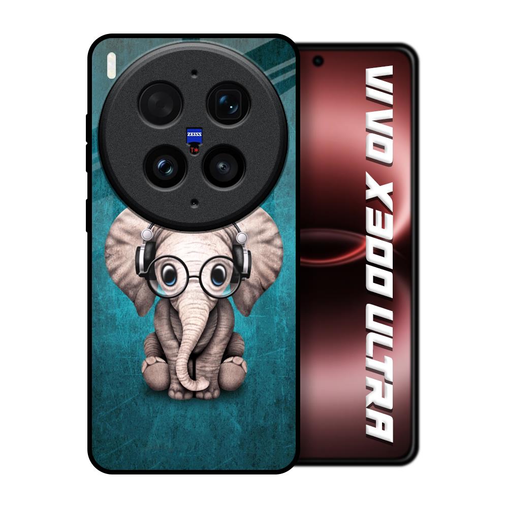Adorable Baby Elephant Vivo X300 Ultra 5G Glass Back Cover Online
