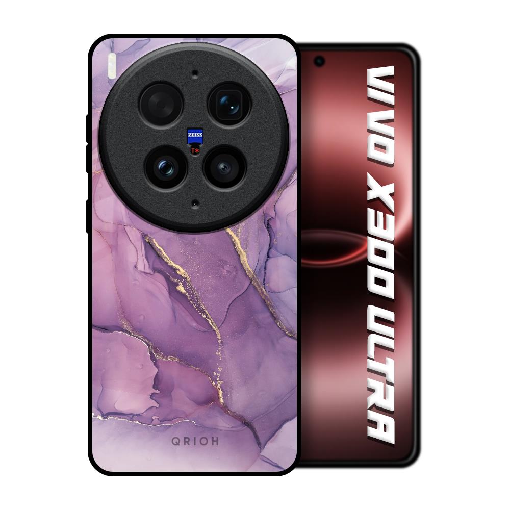 Purple Gold Marble Vivo X300 Ultra 5G Glass Back Cover Online