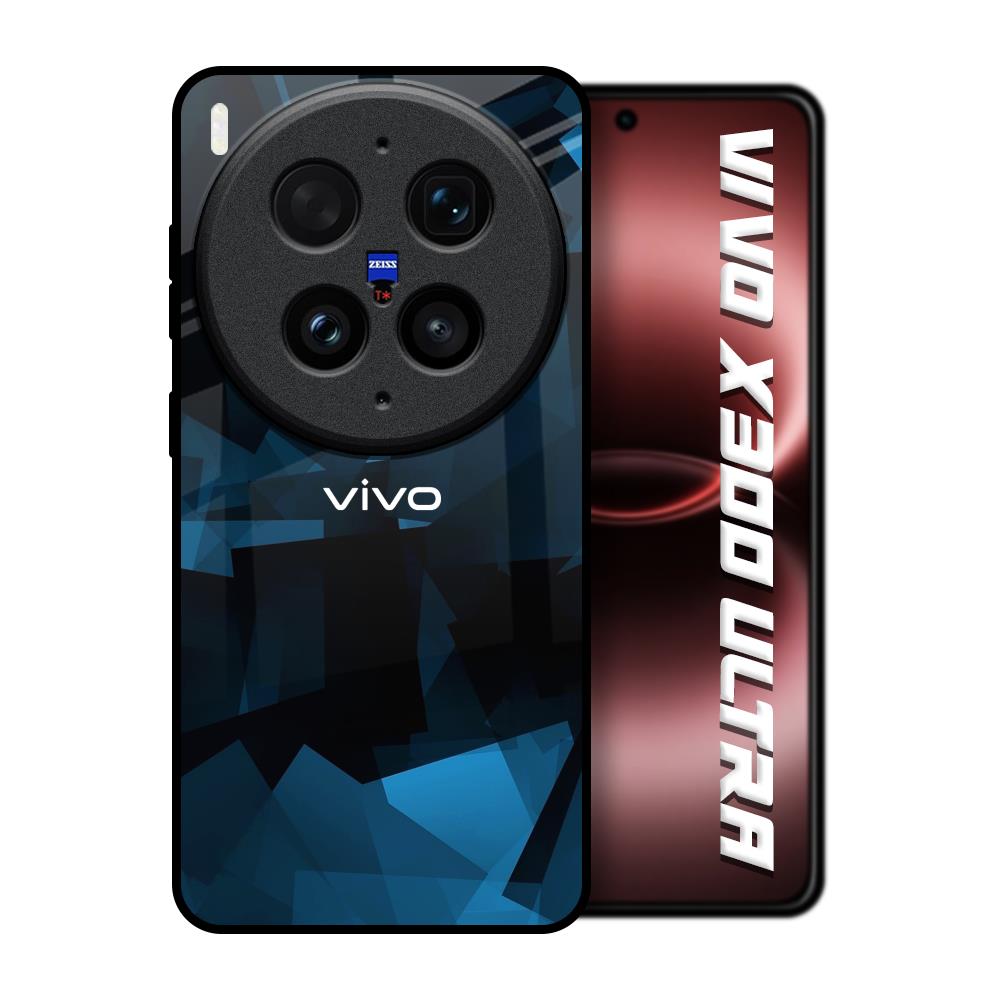 Polygonal Blue Box Vivo X300 Ultra 5G Glass Back Cover Online