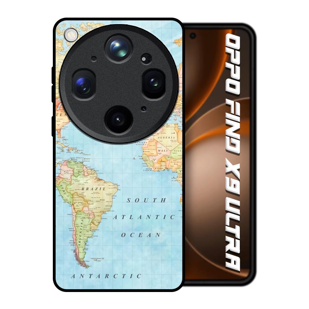 Travel Map Oppo Find X9 Ultra 5G Glass Back Cover Online