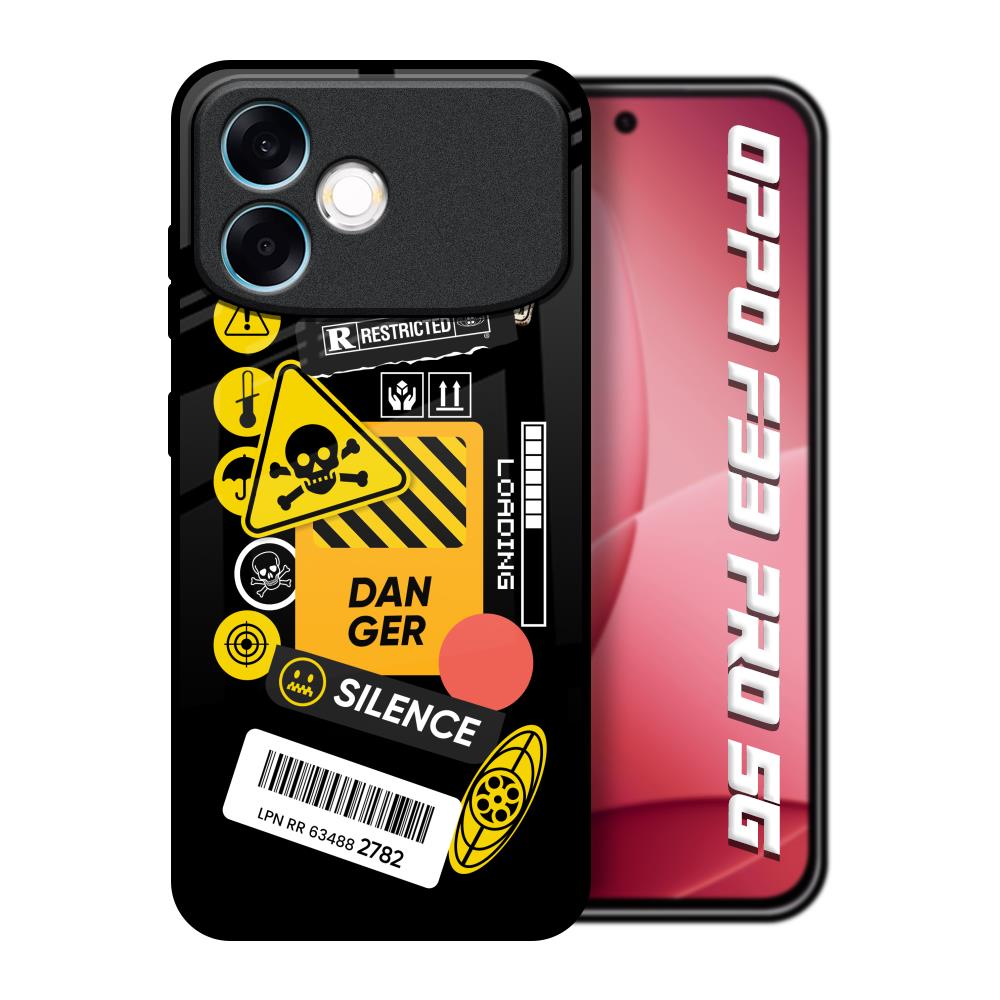 Danger Signs Oppo F33 Pro 5G Glass Back Cover Online